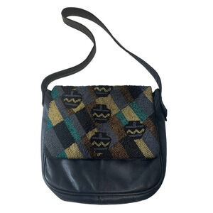 1980's Beaded Aztec Southwestern Western Boho Leather Beadz Purse Shoulder Bag